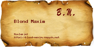 Blond Maxim névjegykártya