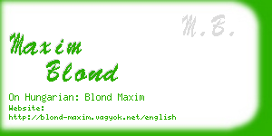 maxim blond business card